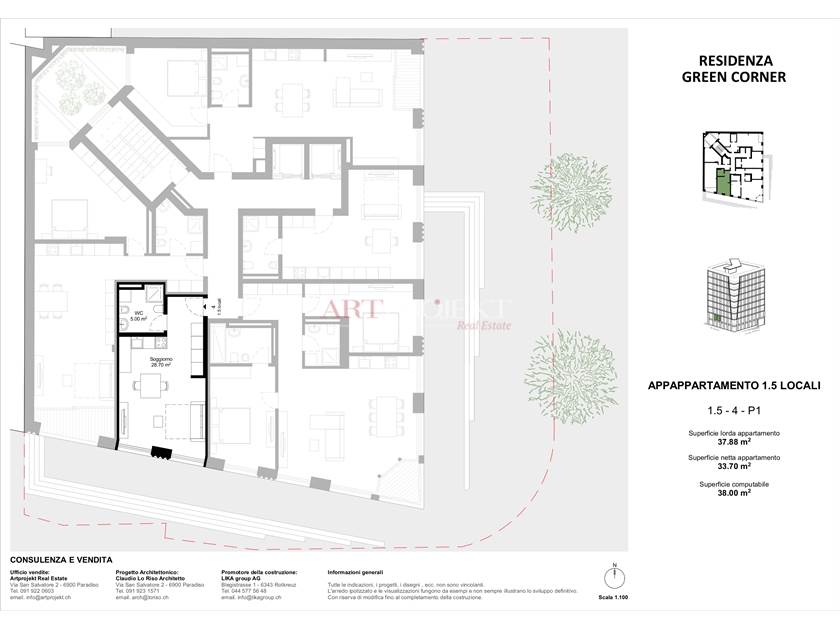 Paradiso – Modern Furnished 1.5-Room Apartment with Parking | First Let | Green Corner / ArtProjekt SA